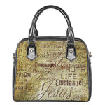 Old Religious Words Print Shoulder Handbag