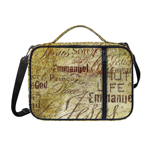 Old Religious Words Print Shoulder Strap Bible Bag