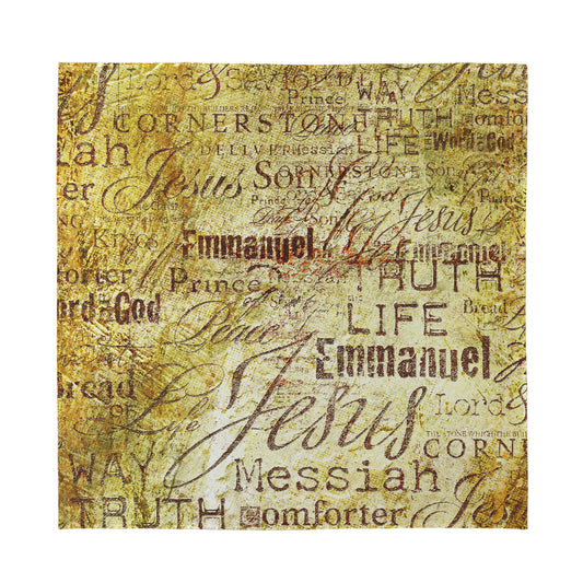 Old Religious Words Print Silk Bandana