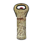 Old Religious Words Print Single Neoprene Wine Tote