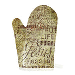 Old Religious Words Print Single Oven Mitt