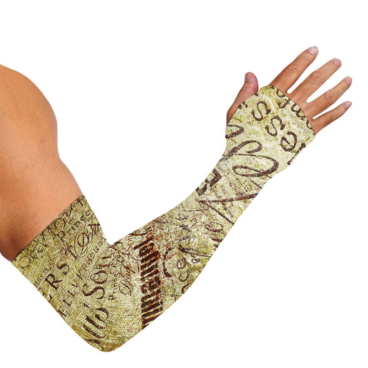 Old Religious Words Print Sun Protection Arm Sleeves