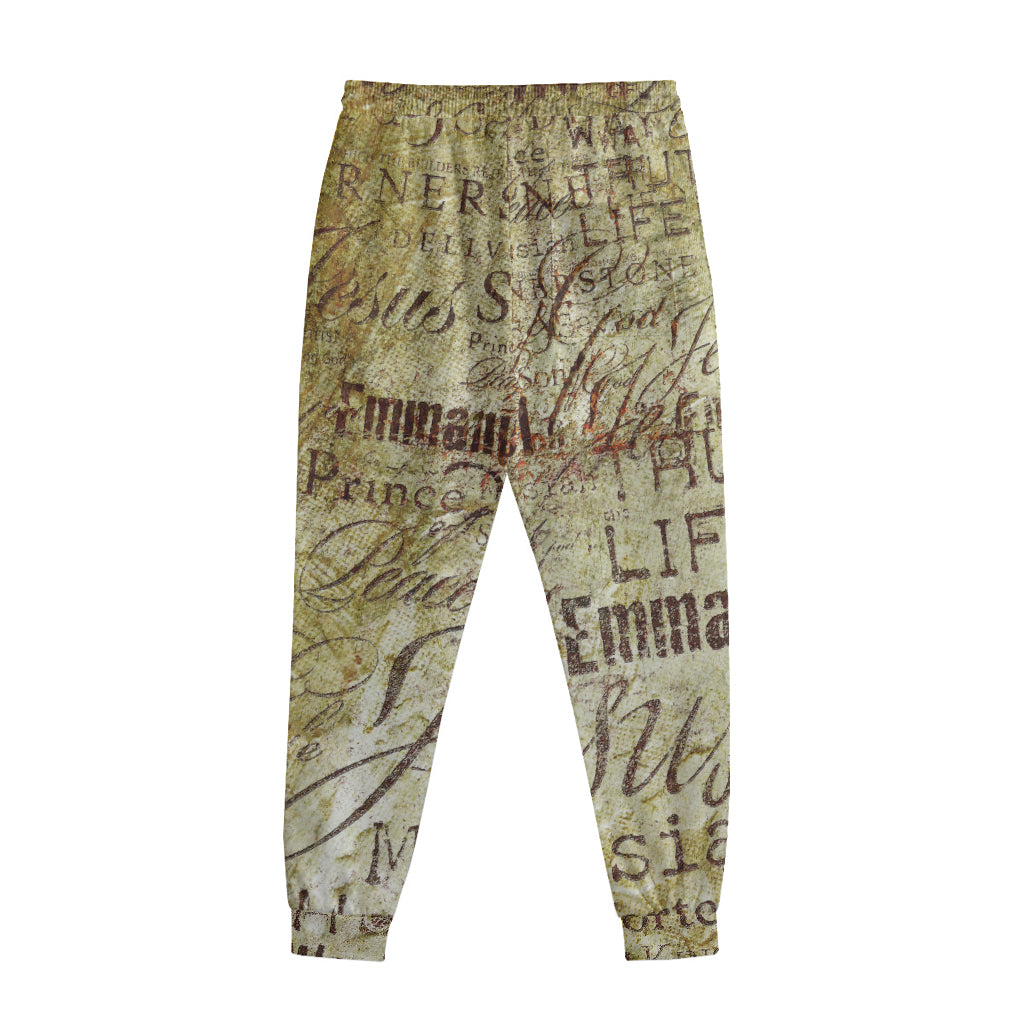 Old Religious Words Print Sweatpants