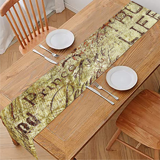 Old Religious Words Print Table Runner