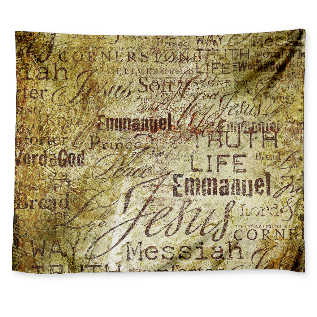 Old Religious Words Print Tapestry