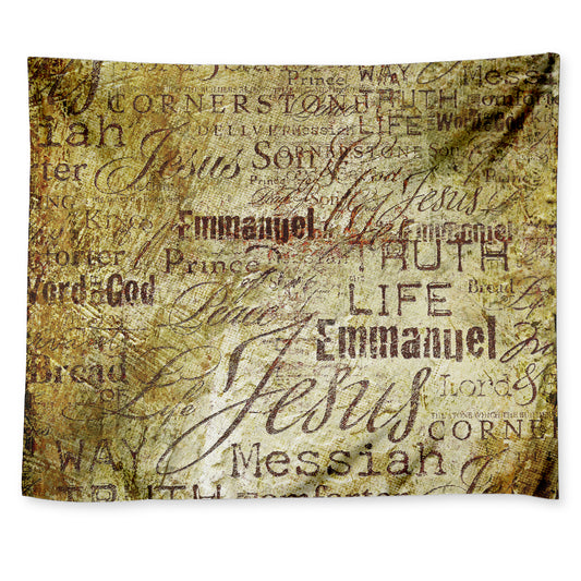 Old Religious Words Print Tapestry