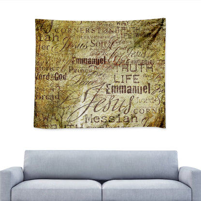 Old Religious Words Print Tapestry