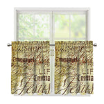 Old Religious Words Print Tier Curtains