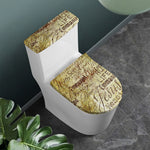 Old Religious Words Print Toilet Lid And Tank Cover Set