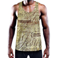 Old Religious Words Print Men's Workout Tank Top