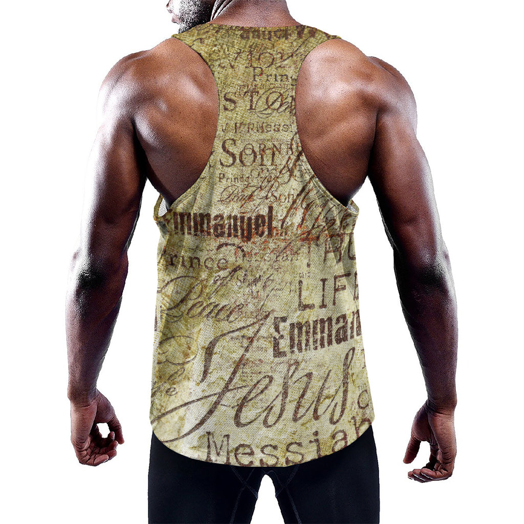 Old Religious Words Print Training Tank Top