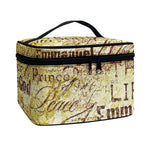 Old Religious Words Print Travel Makeup Bag