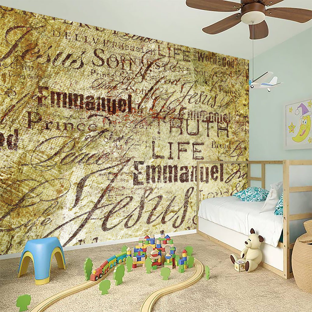 Old Religious Words Print Wall Sticker