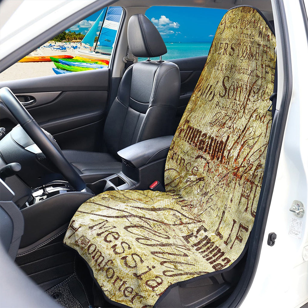 Old Religious Words Print Waterproof Car Seat Cover