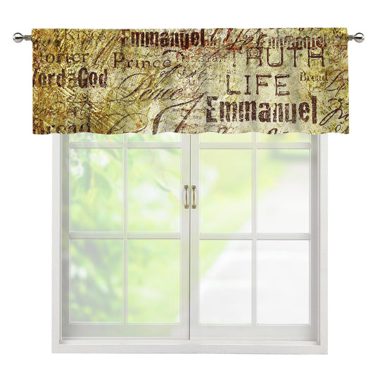 Old Religious Words Print Window Valance