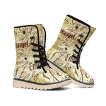 Old Religious Words Print Winter Boots
