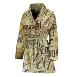 Old Religious Words Print Women's Bathrobe