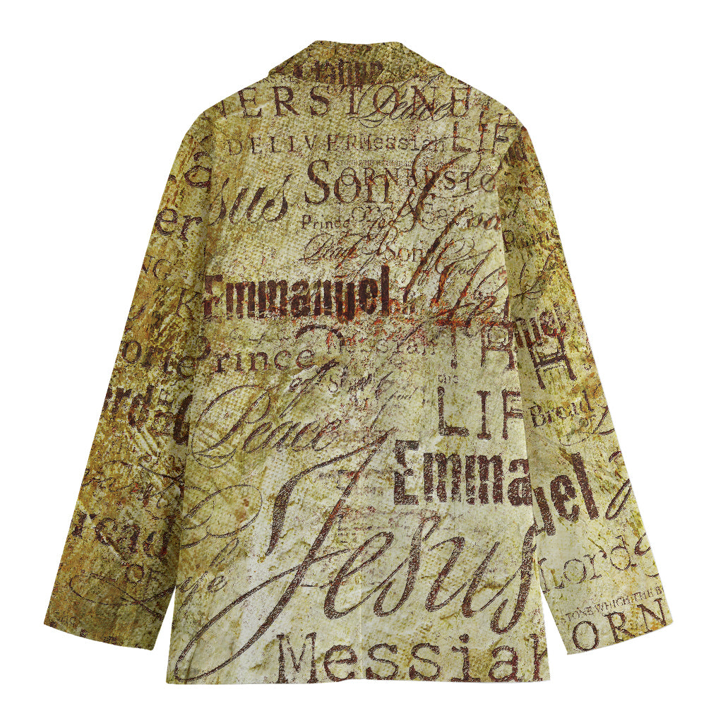 Old Religious Words Print Women's Blazer