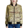 Old Religious Words Print Women's Bomber Jacket