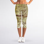 Old Religious Words Print Women's Capri Leggings