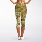 Old Religious Words Print Women's Capri Leggings