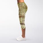 Old Religious Words Print Women's Capri Leggings