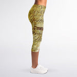 Old Religious Words Print Women's Capri Leggings