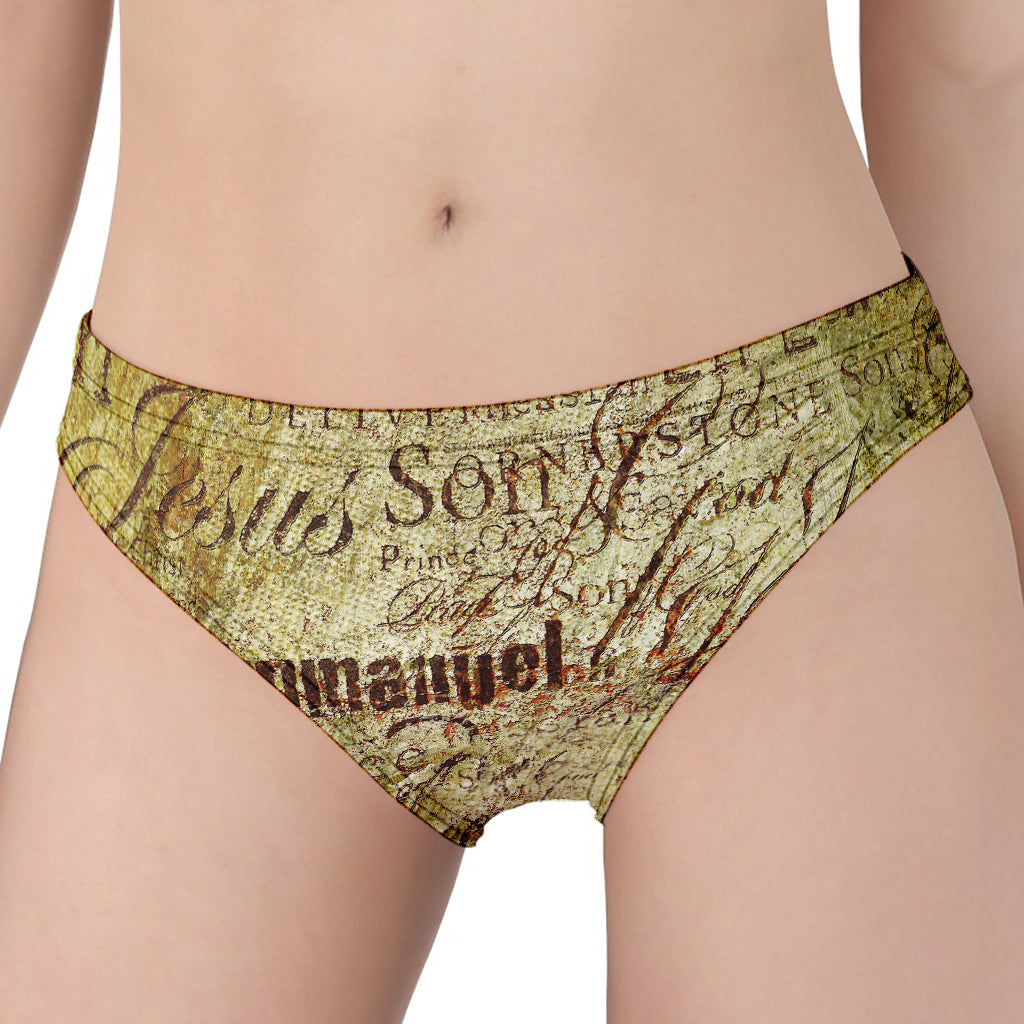 Old Religious Words Print Women's Panties