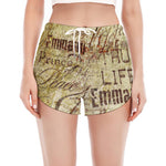 Old Religious Words Print Women's Split Running Shorts