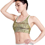 Old Religious Words Print Women's Sports Bra