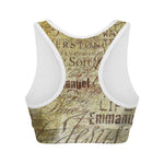 Old Religious Words Print Women's Sports Bra