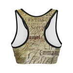 Old Religious Words Print Women's Sports Bra
