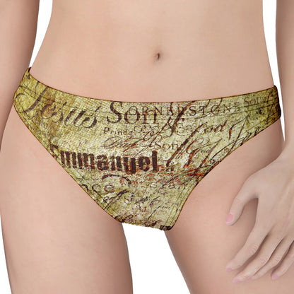 Old Religious Words Print Women's Thong