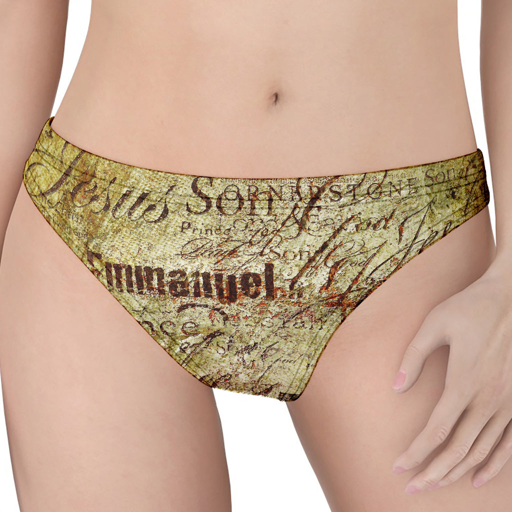 Old Religious Words Print Women's Thong