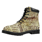 Old Religious Words Print Work Boots