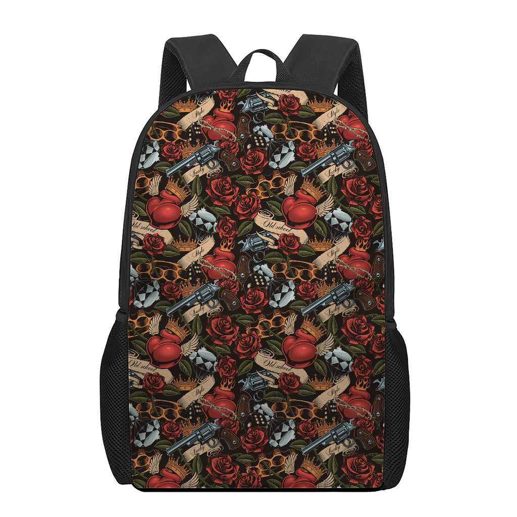 Old School Tattoo Print 17 Inch Backpack