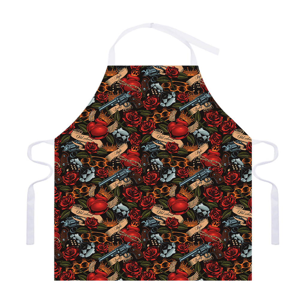 Old School Tattoo Print Adjustable Apron