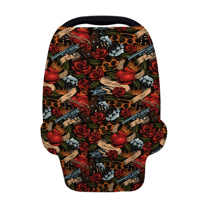 Old School Tattoo Print Baby Seat Cover
