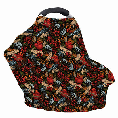 Old School Tattoo Print Baby Seat Cover