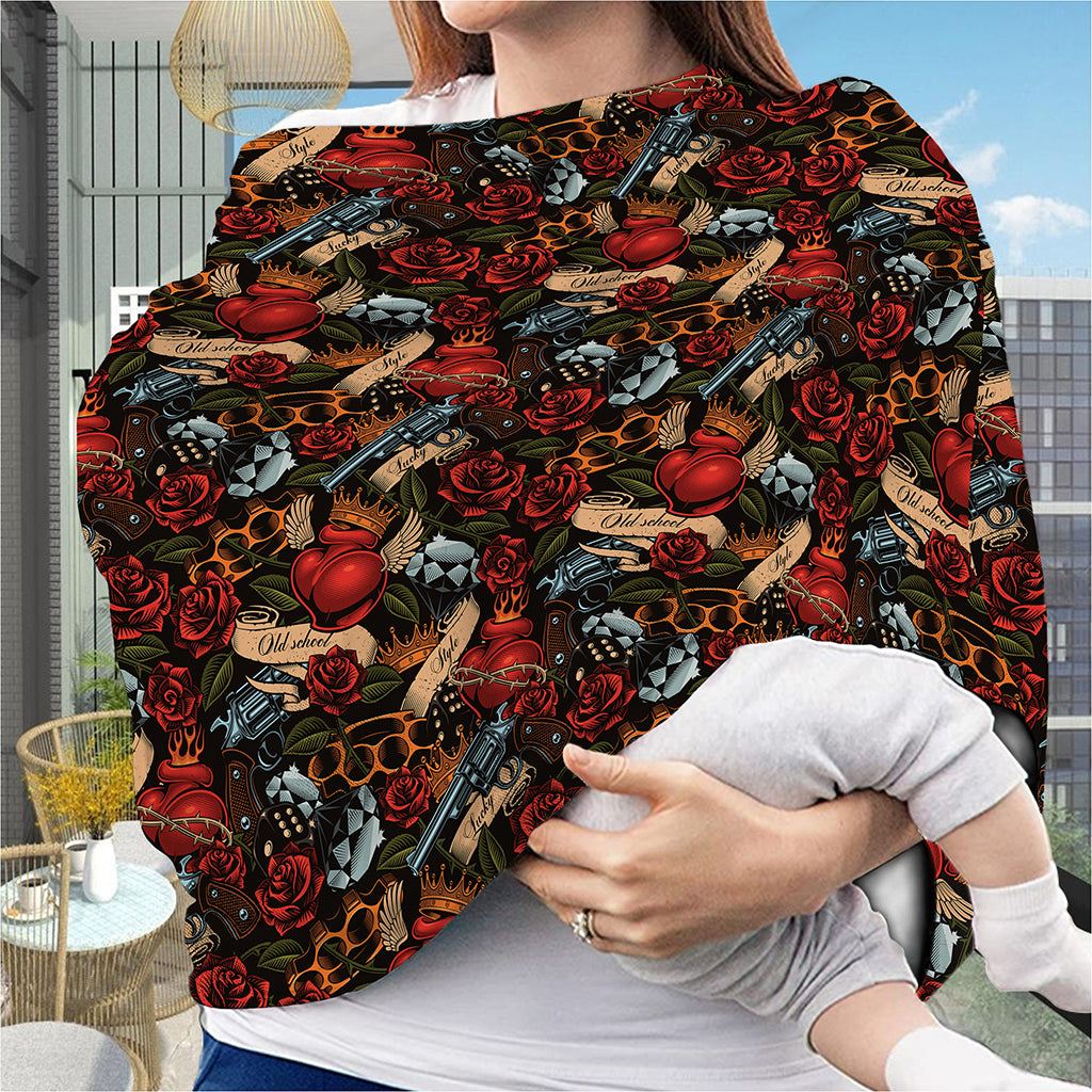 Old School Tattoo Print Baby Seat Cover