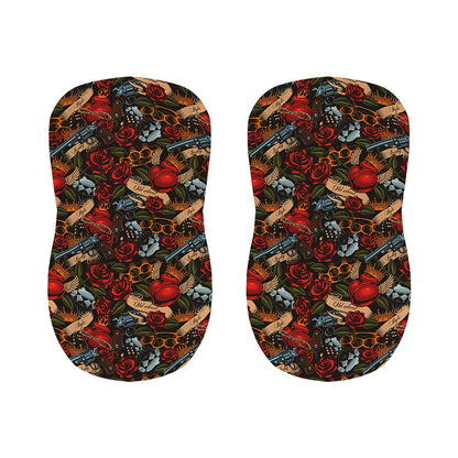 Old School Tattoo Print Bar Stool Covers