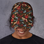 Old School Tattoo Print Baseball Cap