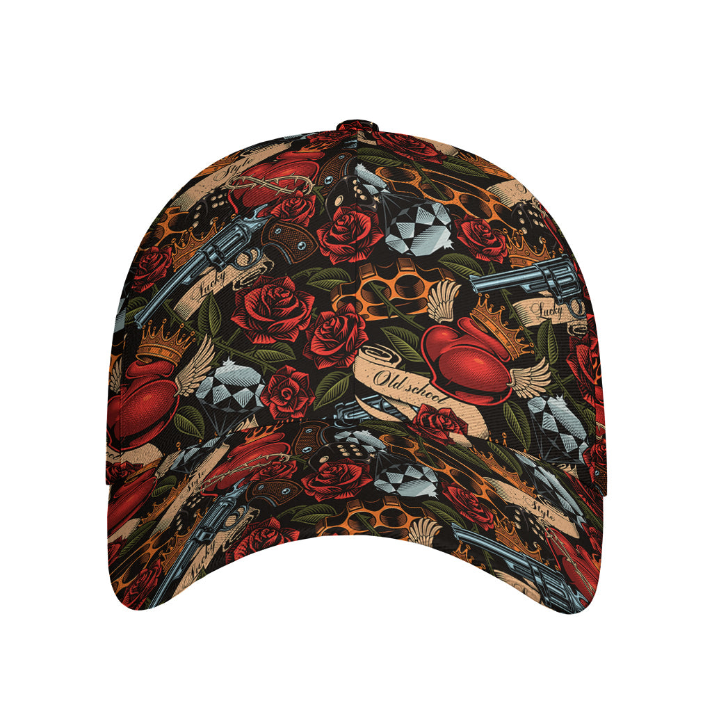 Old School Tattoo Print Baseball Cap