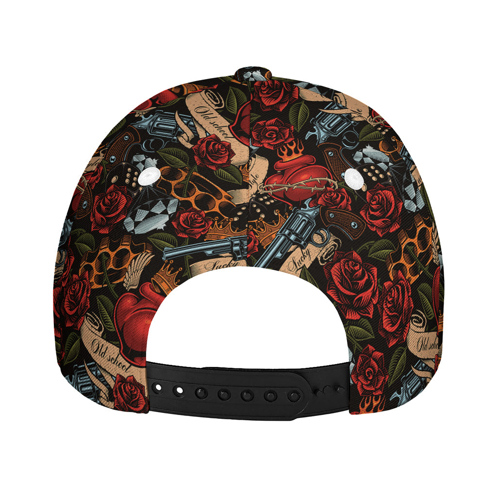 Old School Tattoo Print Baseball Cap