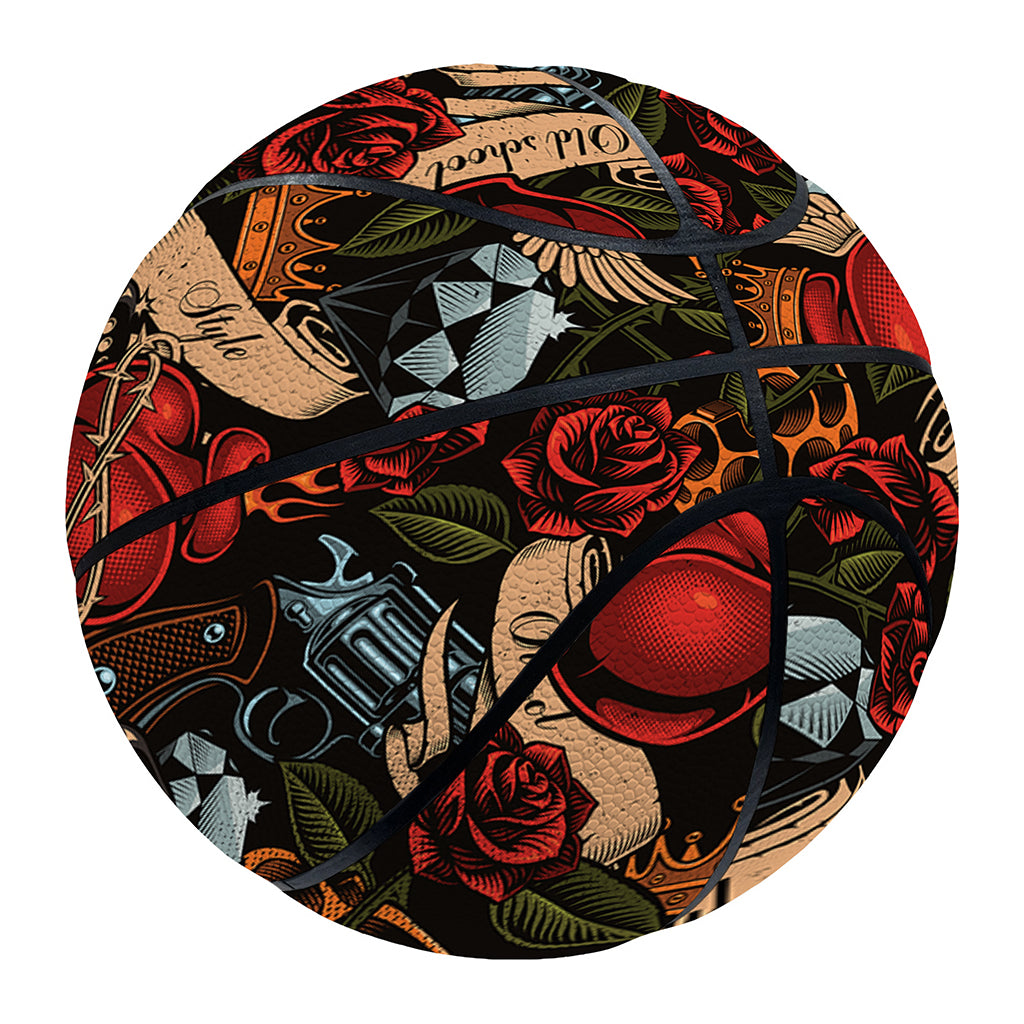 Old School Tattoo Print Basketball