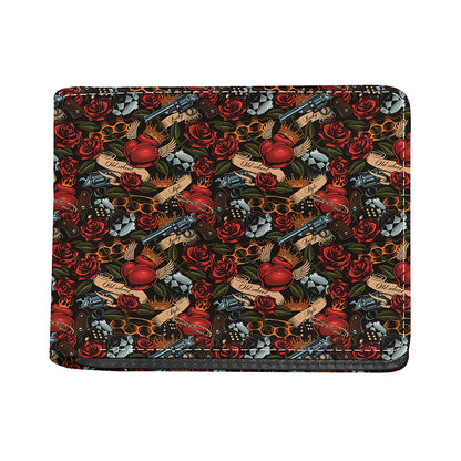 Old School Tattoo Print Bifold Wallet