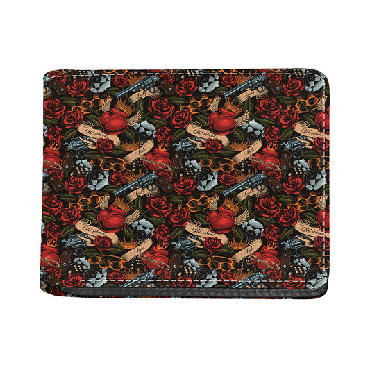 Old School Tattoo Print Bifold Wallet