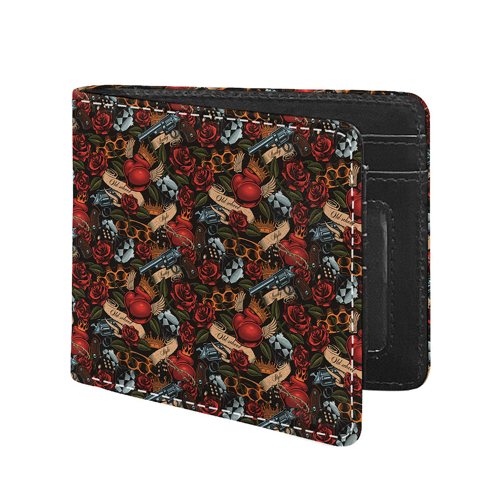 Old School Tattoo Print Bifold Wallet