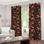 Old School Tattoo Print Blackout Grommet Curtains