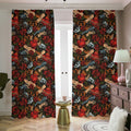Old School Tattoo Print Dimout Pencil Pleat Curtains